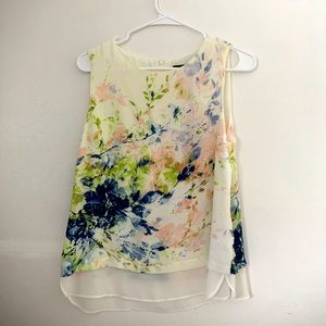Rose and Olive Blouse Sleeveless Floral